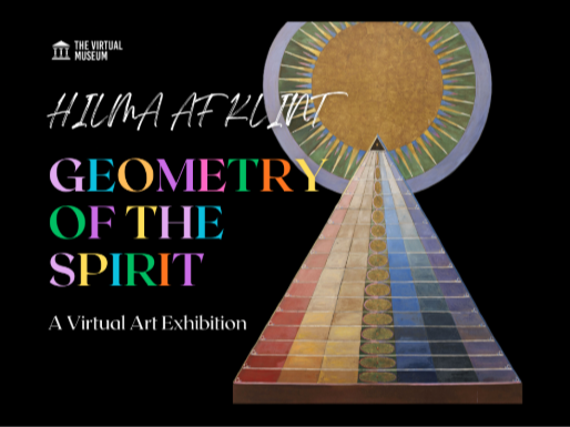 poster for a hilma af klint online exhibition at the virtual museum